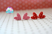 Load image into Gallery viewer, Valentine's Polka Dot Silkscreen Studs