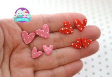 Load image into Gallery viewer, Valentine's Polka Dot Silkscreen Studs