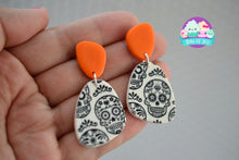 Load image into Gallery viewer, Silkscreen Sugar Skull Earrings