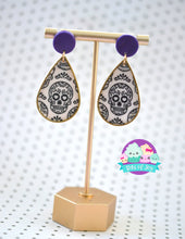 Load image into Gallery viewer, Silkscreen Sugar Skull Earrings