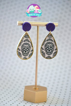 Load image into Gallery viewer, Silkscreen Sugar Skull Earrings