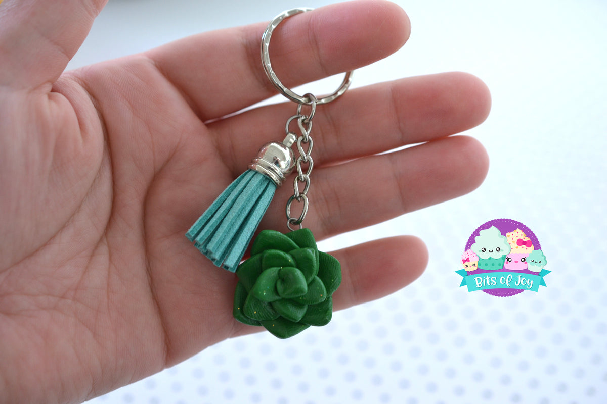 succulent keychain Succulent Tassel Keychain