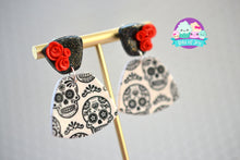Load image into Gallery viewer, Silkscreen Sugar Skull Earrings