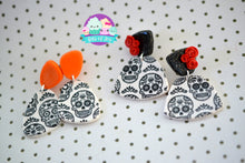 Load image into Gallery viewer, Silkscreen Sugar Skull Earrings