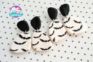 Silkscreen Halloween Bat Studs