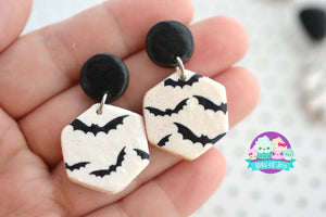 Silkscreen Halloween Bat Studs