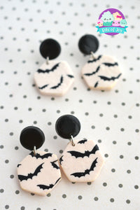 Silkscreen Halloween Bat Studs