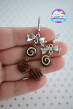 Load image into Gallery viewer, Chocolate Lovers Valentine&#39;s Day Dangle Bow Earrings