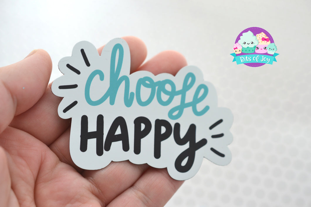 Choose Happy Hand Lettered Magnet