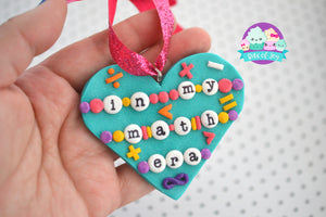 Eras Friendship Bracelet Inspired Heart Ornaments