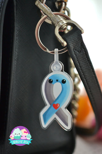 Type One Diabetes Awareness Ribbon Acrylic Keychain