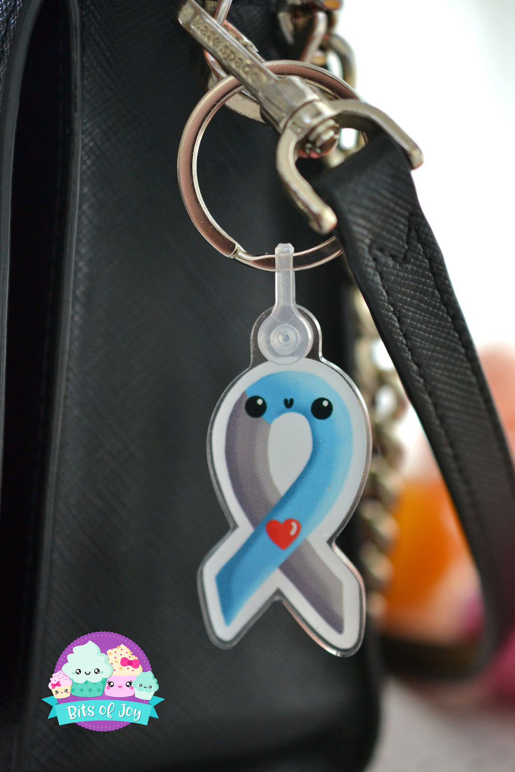 Type One Diabetes Awareness Ribbon Acrylic Keychain