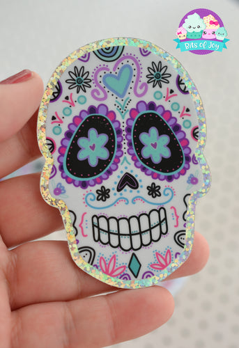 Bits of Joy Sugar Skull Glitter Sticker
