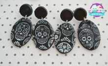 Load image into Gallery viewer, Silkscreen Sugar Skull Earrings