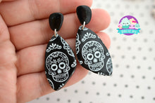 Load image into Gallery viewer, Silkscreen Sugar Skull Earrings