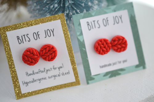 Classic red sweater studs