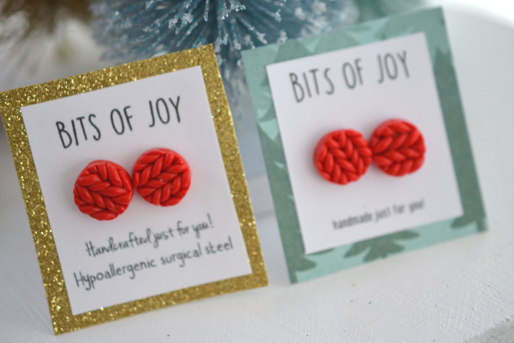 Classic red sweater studs