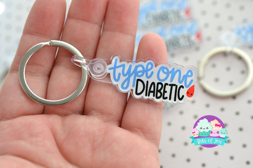 type one diabetic keychain medical alert