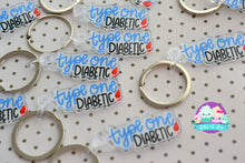 Load image into Gallery viewer, type one diabetic keychain medical alert
