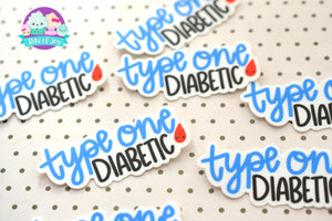 type one diabetic sticker medical alert