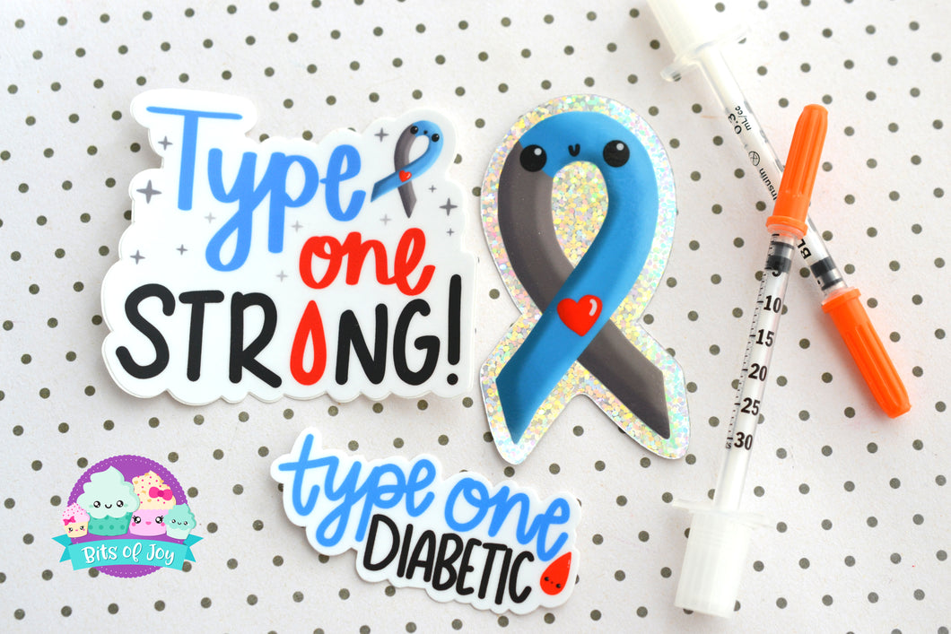 Type One Diabetes Awareness Sticker Bundle-Includes 3 Stickers