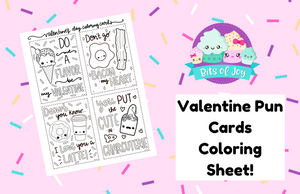 Valentine's Day CARD PUNS Coloring Sheet