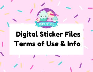 Bits of Joy Digital Sticker Files Terms of Usage & Information
