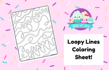 Load image into Gallery viewer, Loopy Lines Coloring Sheet