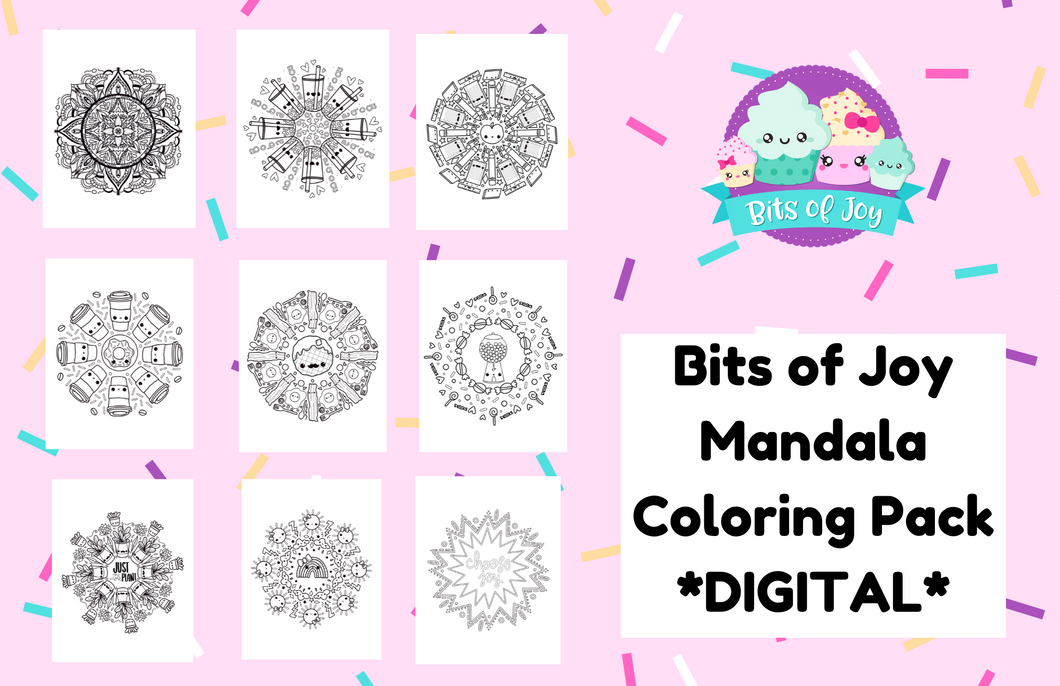 Bits of Joy Mandala Coloring Pack-DIGITAL PRODUCT