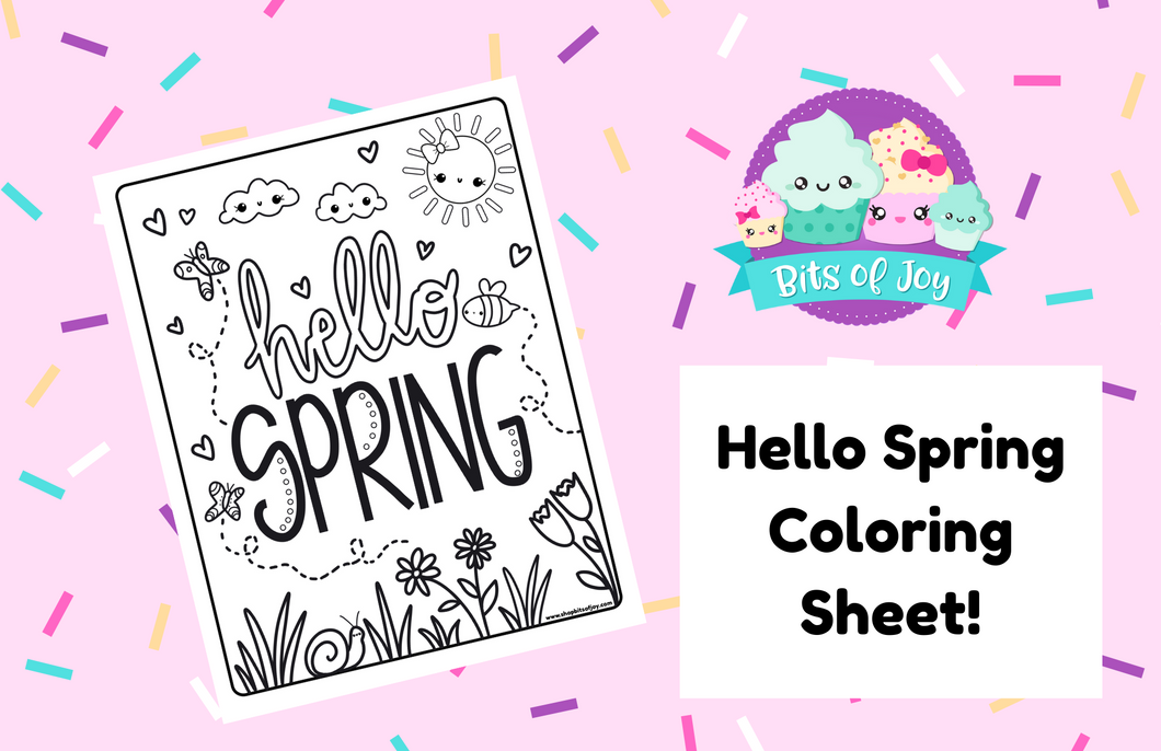 Hello Spring Coloring Sheet