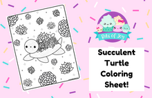 Load image into Gallery viewer, Succulent Turtle Coloring Sheet