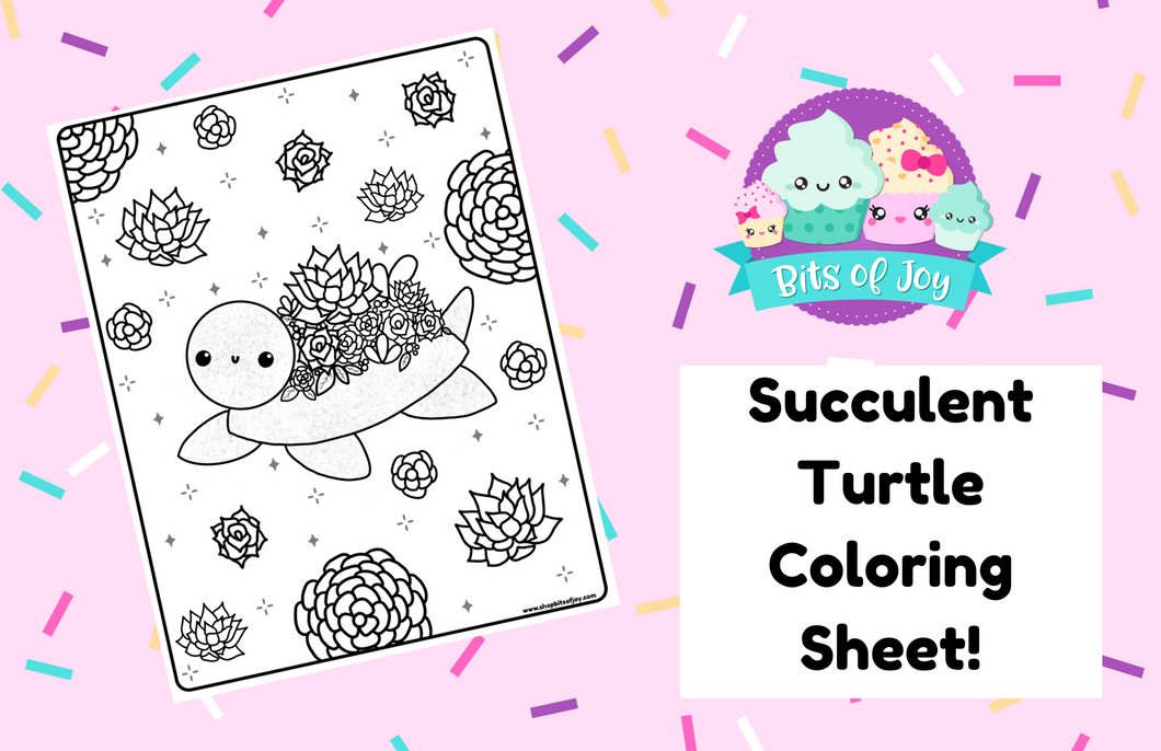 Succulent Turtle Coloring Sheet