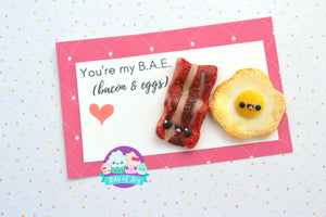 Bacon & Eggs (BAE) Valentine's Pun Card