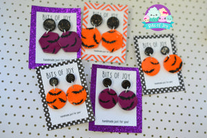 Silkscreen Halloween Bat Studs