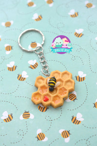 Honeycomb Bee Keychain