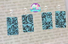 Load image into Gallery viewer, Turquoise Rose Silkscreen Studs