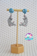 Load image into Gallery viewer, Hang with me Cat and Yarn earrings