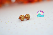 Load image into Gallery viewer, Gold Leaf Fall Colors Globe Studs
