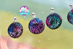 Circle Alcohol Ink Earrings