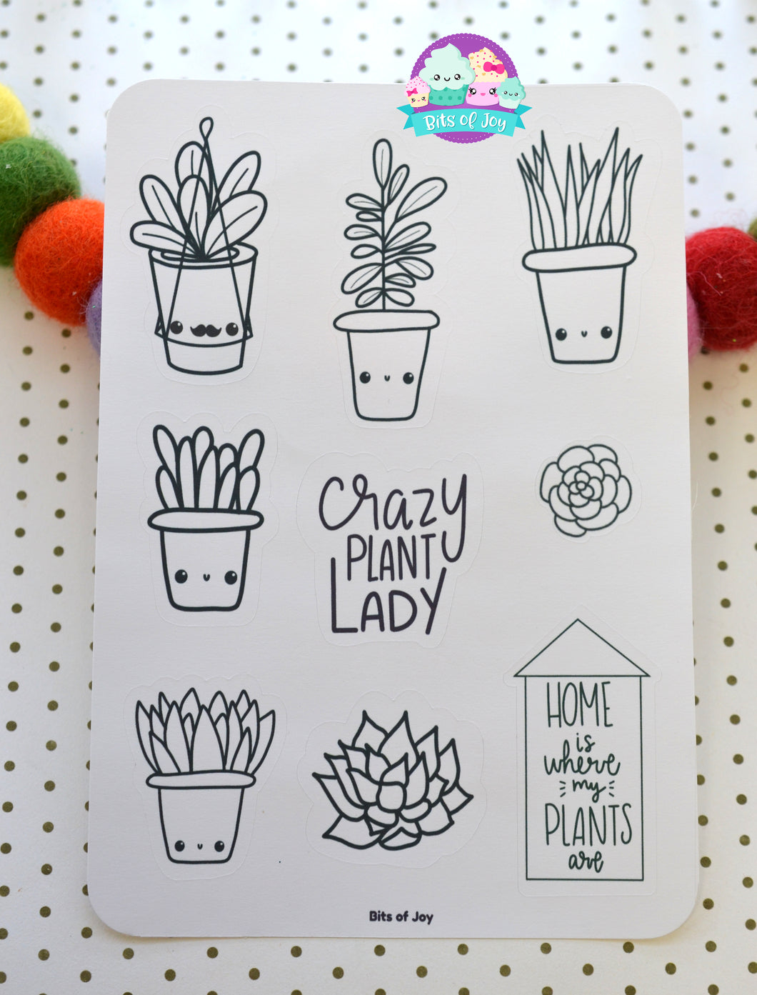 Color Your Own Plants Sticker Sheet