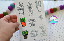 Load image into Gallery viewer, Color Your Own Plants Sticker Sheet