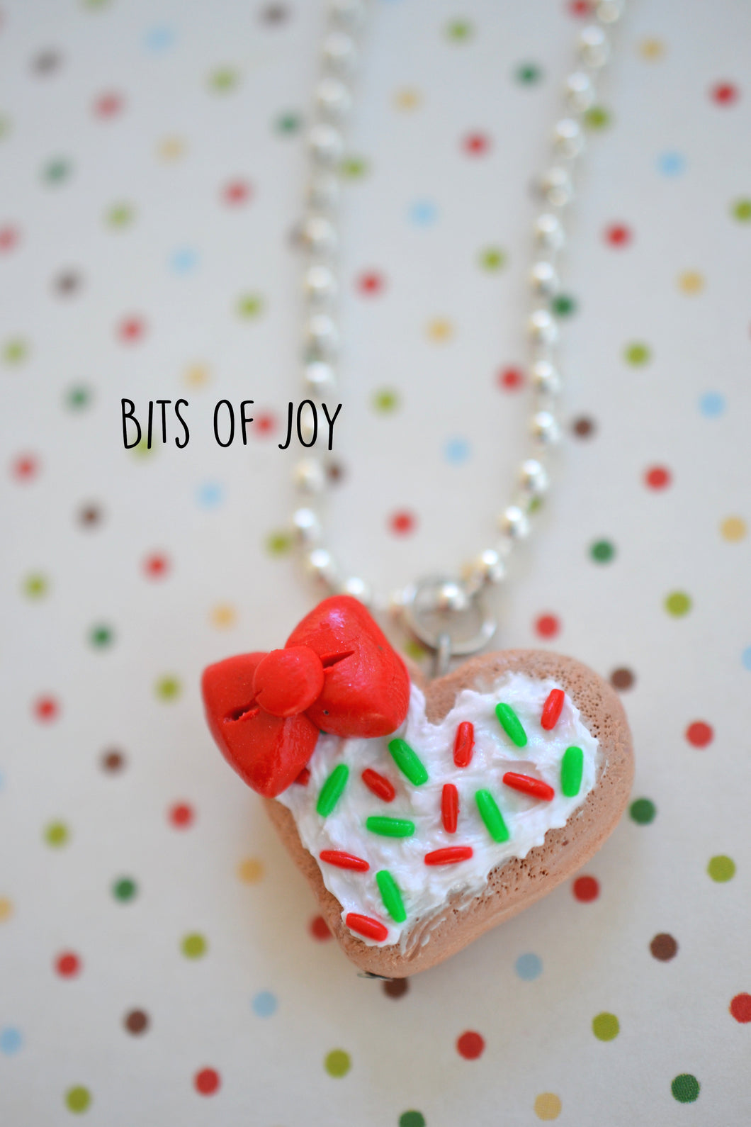 Holiday Sugar Cookie Heart & Tree Necklaces