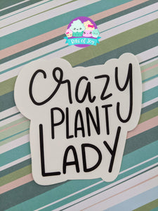 Handlettered Crazy Plant Lady Sticker