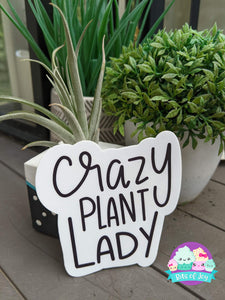 Handlettered Crazy Plant Lady Sticker