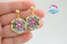 Load image into Gallery viewer, Beauty Lies Within Floral Hexagon Earrings