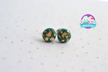 Load image into Gallery viewer, Silver and Gold Leaf Glitter Globe Studs
