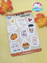 Load image into Gallery viewer, I love Fall Themed Sticker Sheet