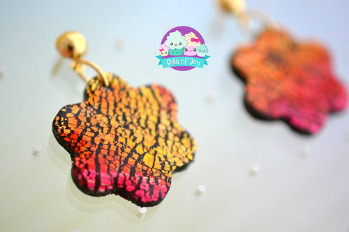 Groovy Flower Power Alcohol Ink Earrings