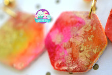 Load image into Gallery viewer, Sunsets are Made of These Hexagonal Alcohol Ink Earrings