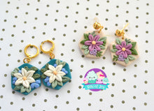 Load image into Gallery viewer, Beauty Lies Within Floral Hexagon Earrings